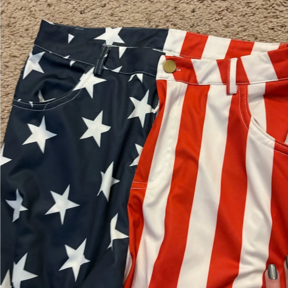 Women's Patriotic Stars and Stripes Pants - Picture 3 of 6